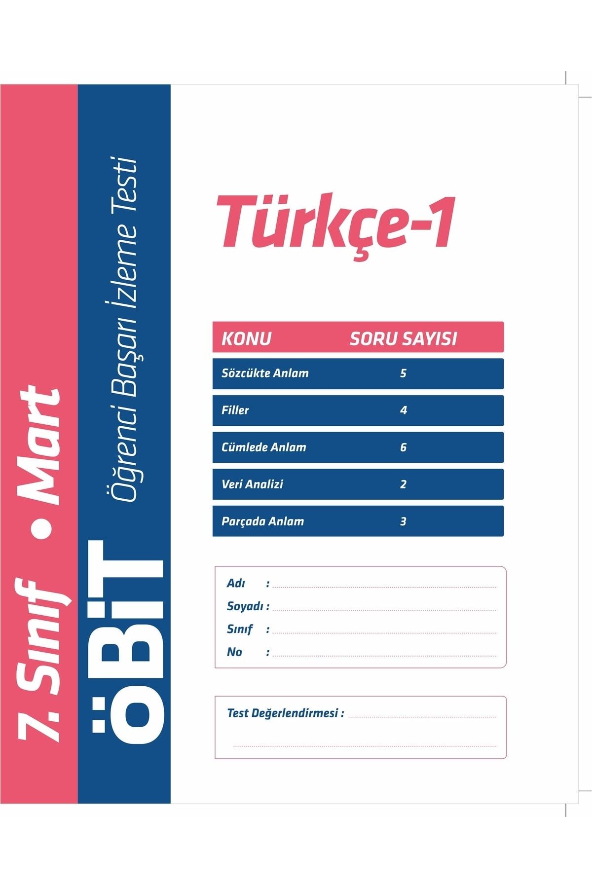 Türkçe Öğrenci Başarı Takip Testleri - Türkçe Branş Deneme