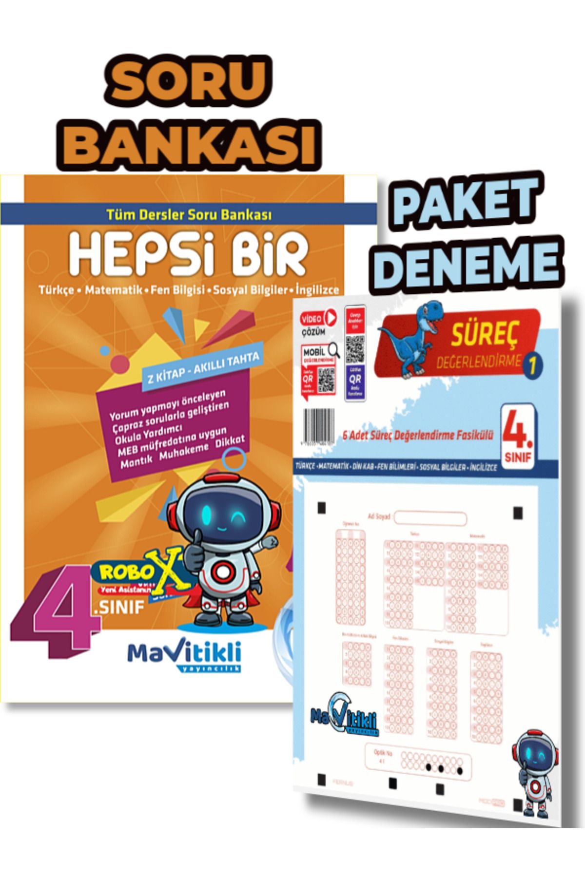 4.sınıf Tüm Dersler Soru Bankası & 6'lı Paket Deneme