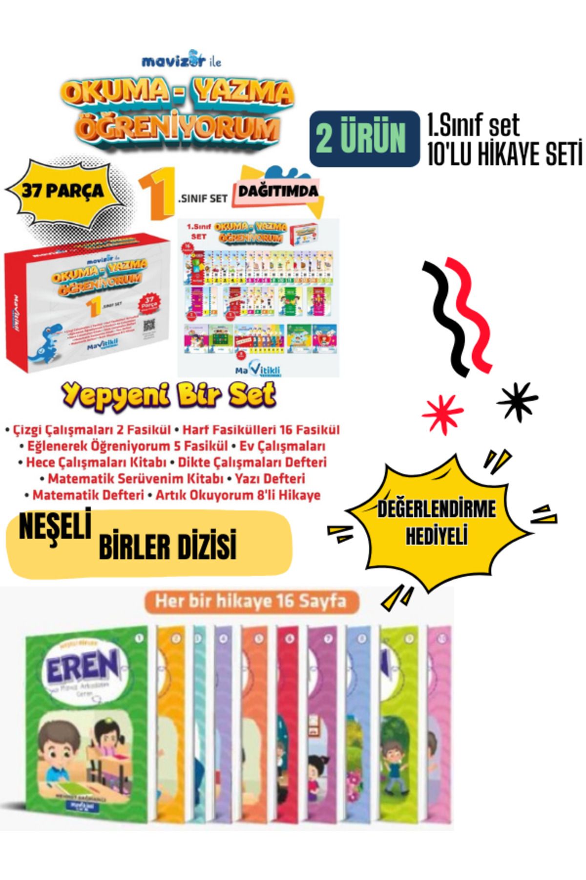 1.SINIF SET ve NEŞELİ DOSTLAR DİZİSİ HİKAYE SETİ