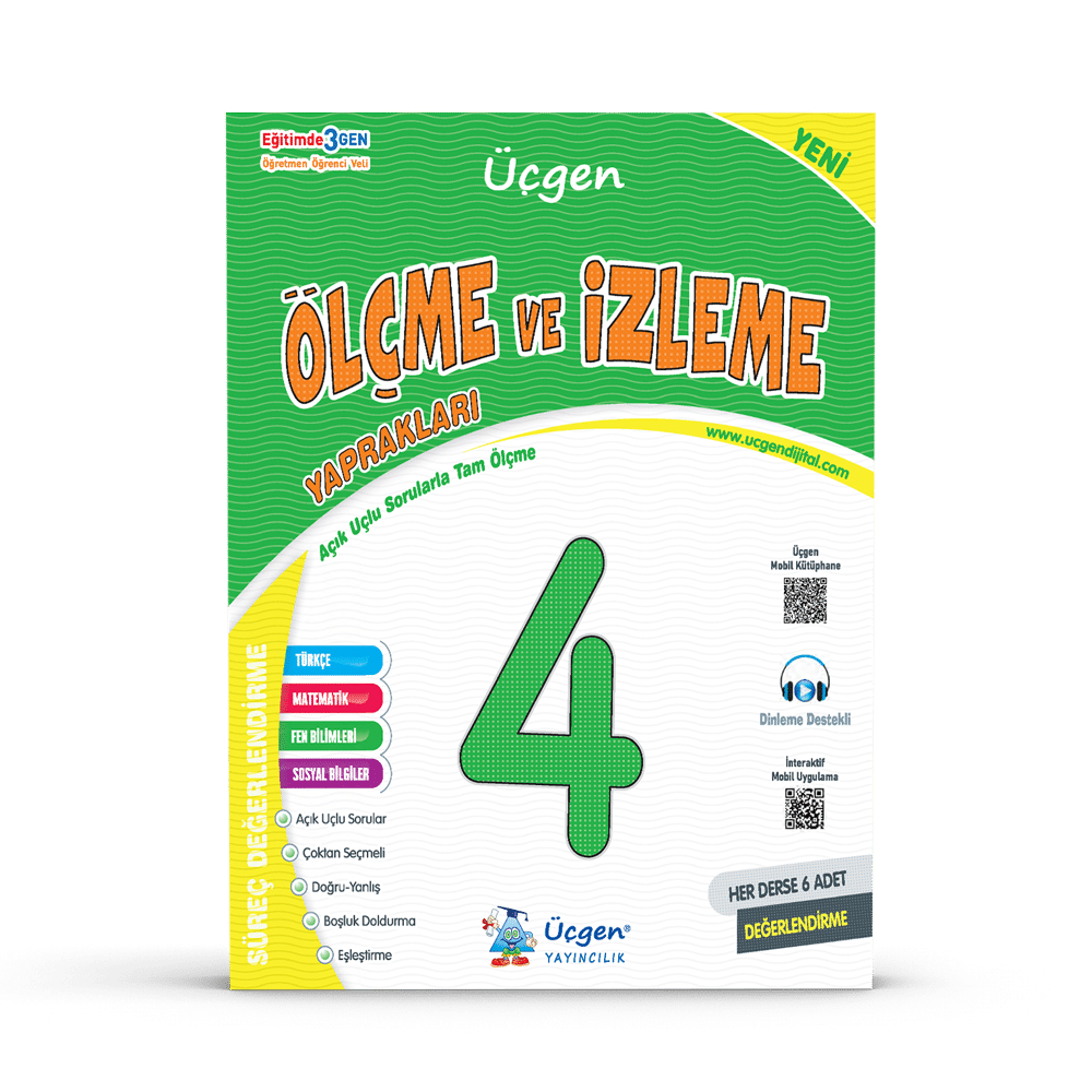 4.SINIF – SÜREÇ ve ÖLÇME DEĞERLENDİRME – Sınav Kitabı – Her Ders için 6 Sınav – Tam Ölçme Yaprakları
